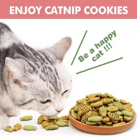Wholesale Pet Cat Snacks and Cat Food Freeze Dried Spruce Cat Biscuits Hair Ball Kitten Leaf Cookies a Large Box Pet Treats