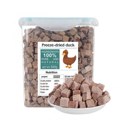 Customized All Ages Ultra-Rich Grain-Free Dry Dog Food Freeze-Dried Raw Duck Meat Dices