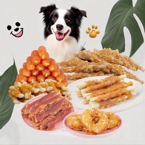 Hot Sale Organic Dog Chews Snacks Air-Dried Duck Hard & Soft Strips Chicken Chews Meat Dry Dog Snacks